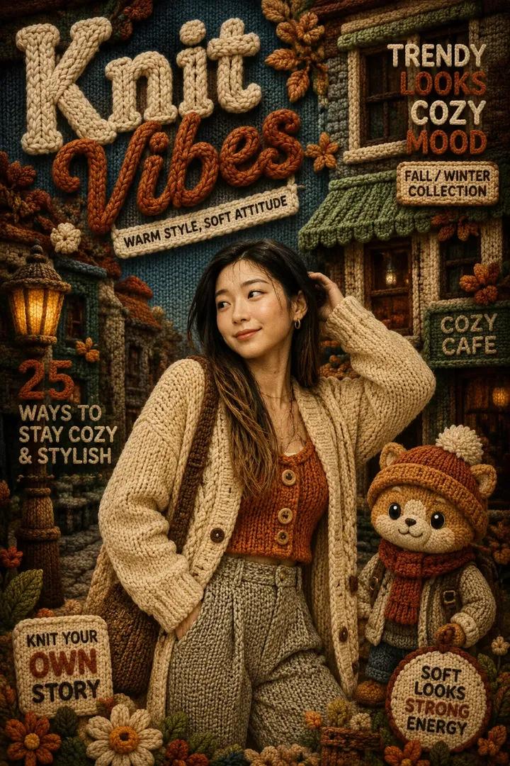 A premium-quality poster in a highly detailed Knitted Wool / Stop-Motion Fabric 