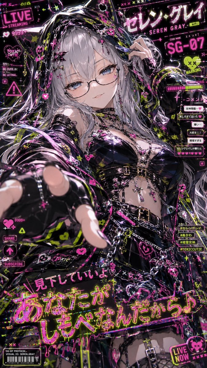 画像比率は9:16。

キャラクター毎に個別の画像で生成する。

[Character]を主役に、作るたびに画風と演出が変化する、最高品質の「煽り目線・誘惑・蔑