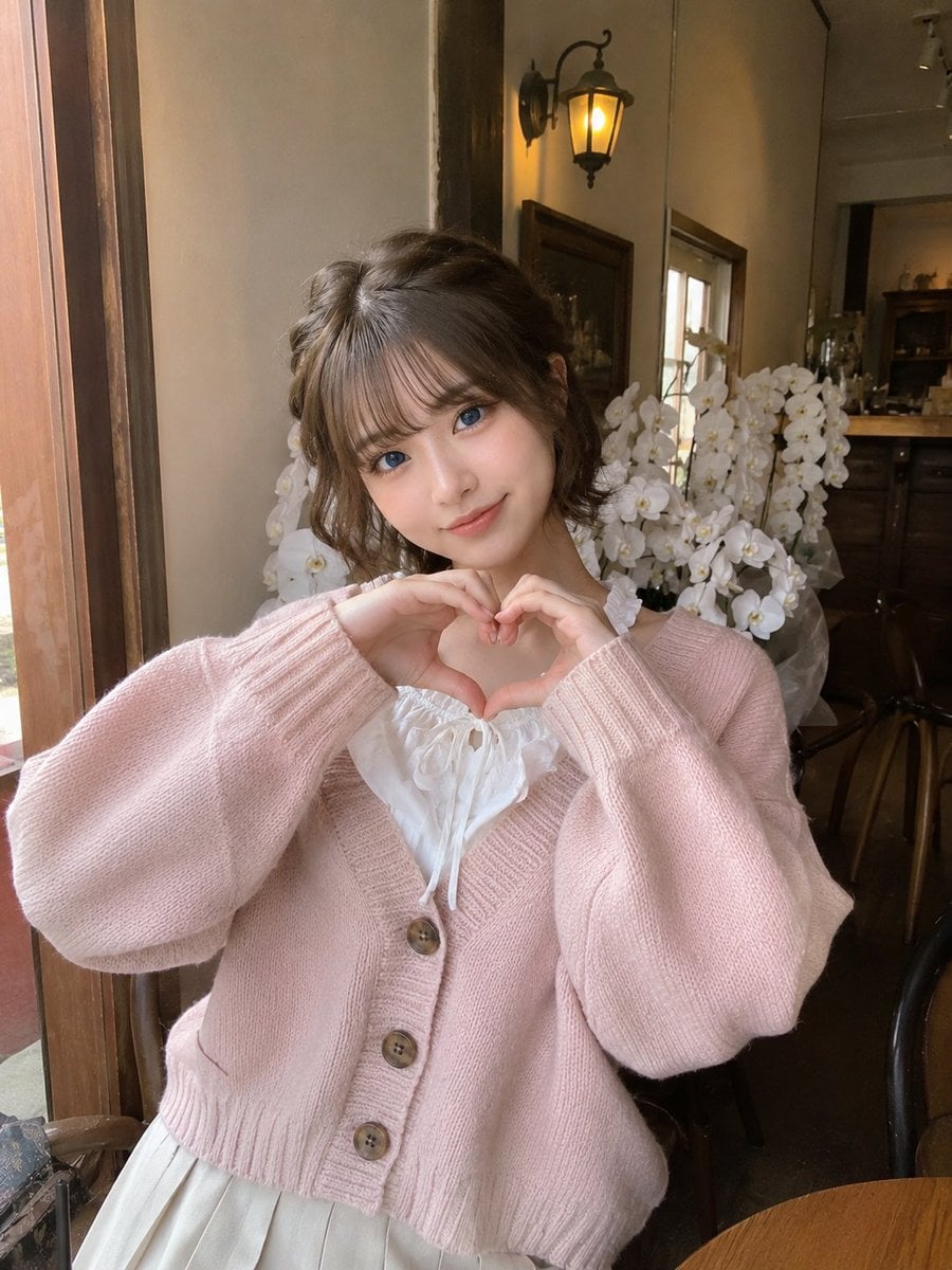 Photorealistic candid smartphone snapshot of a cute young woman with short wavy 