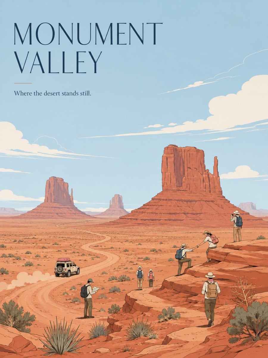Create a premium minimalist vintage travel poster of [Location], inspired by Jap