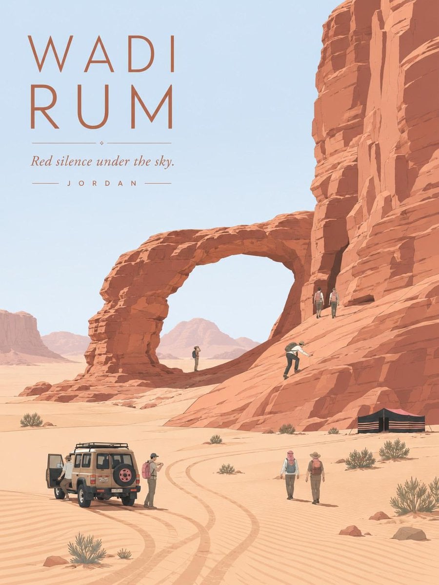 Create a premium minimalist vintage travel poster of [Location], inspired by Jap