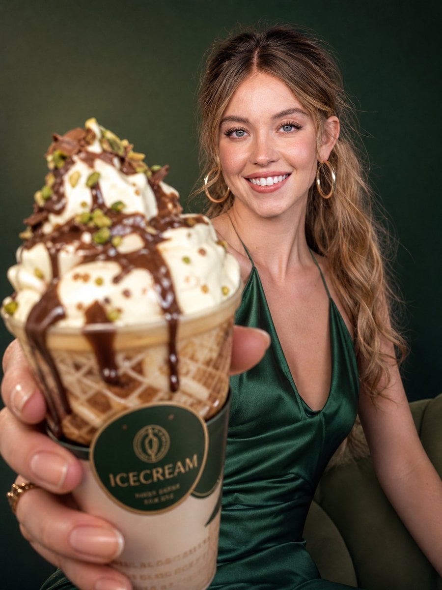 A premium high-end commercial advertising masterpiece for an ice cream treat. Us