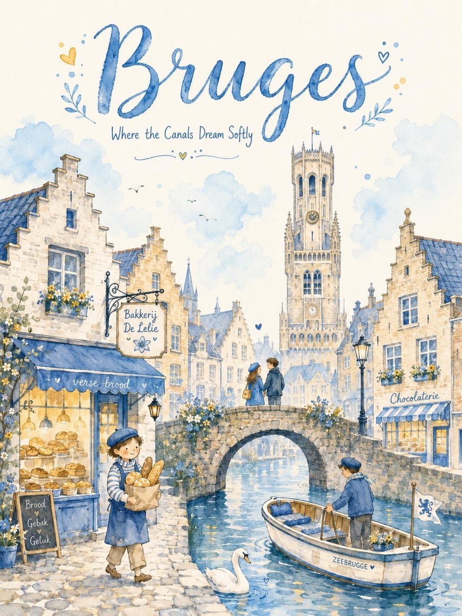 Create a dreamy watercolor travel illustration in the style of a premium storybo