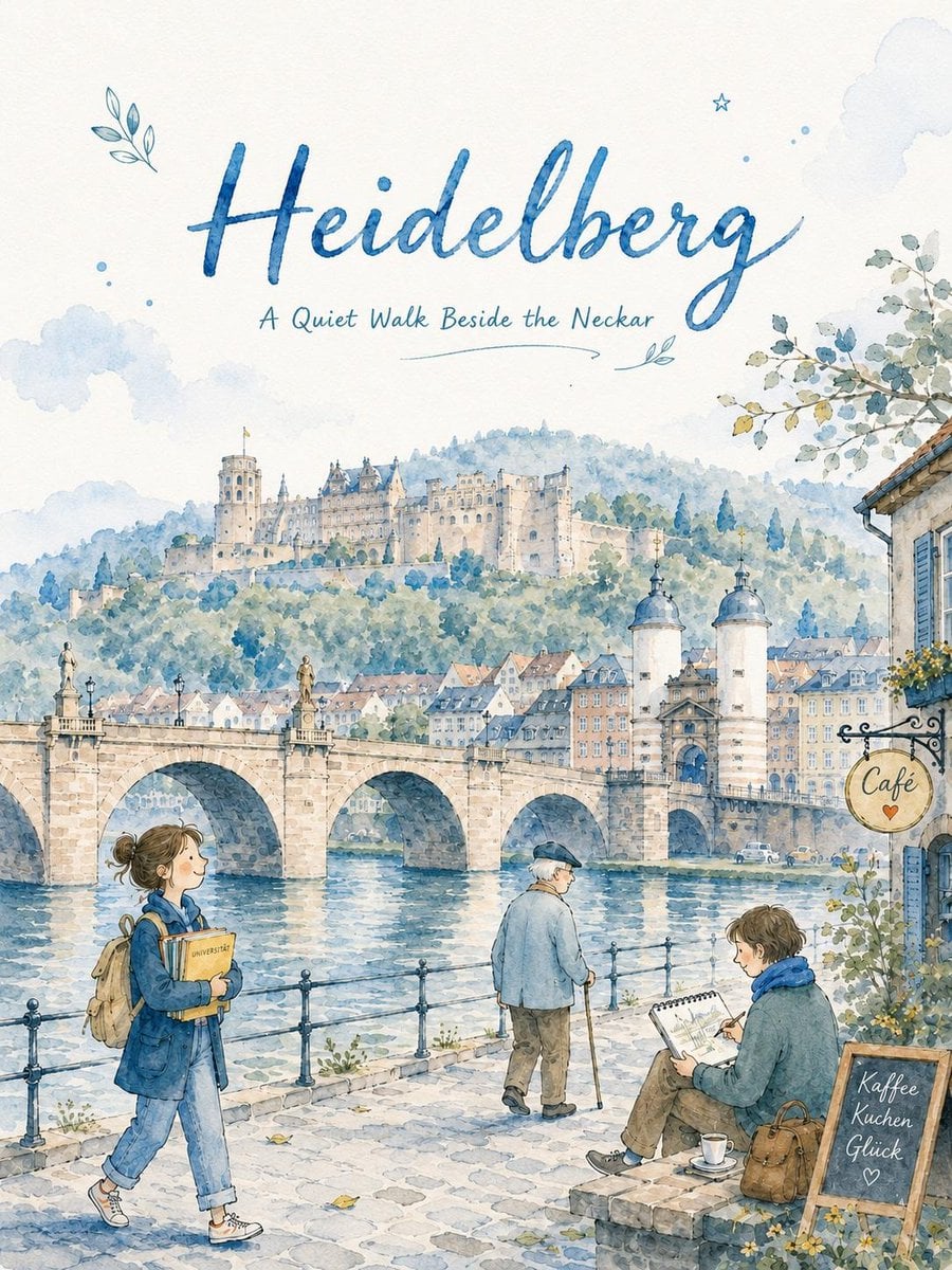 Create a dreamy watercolor travel illustration in the style of a premium storybo