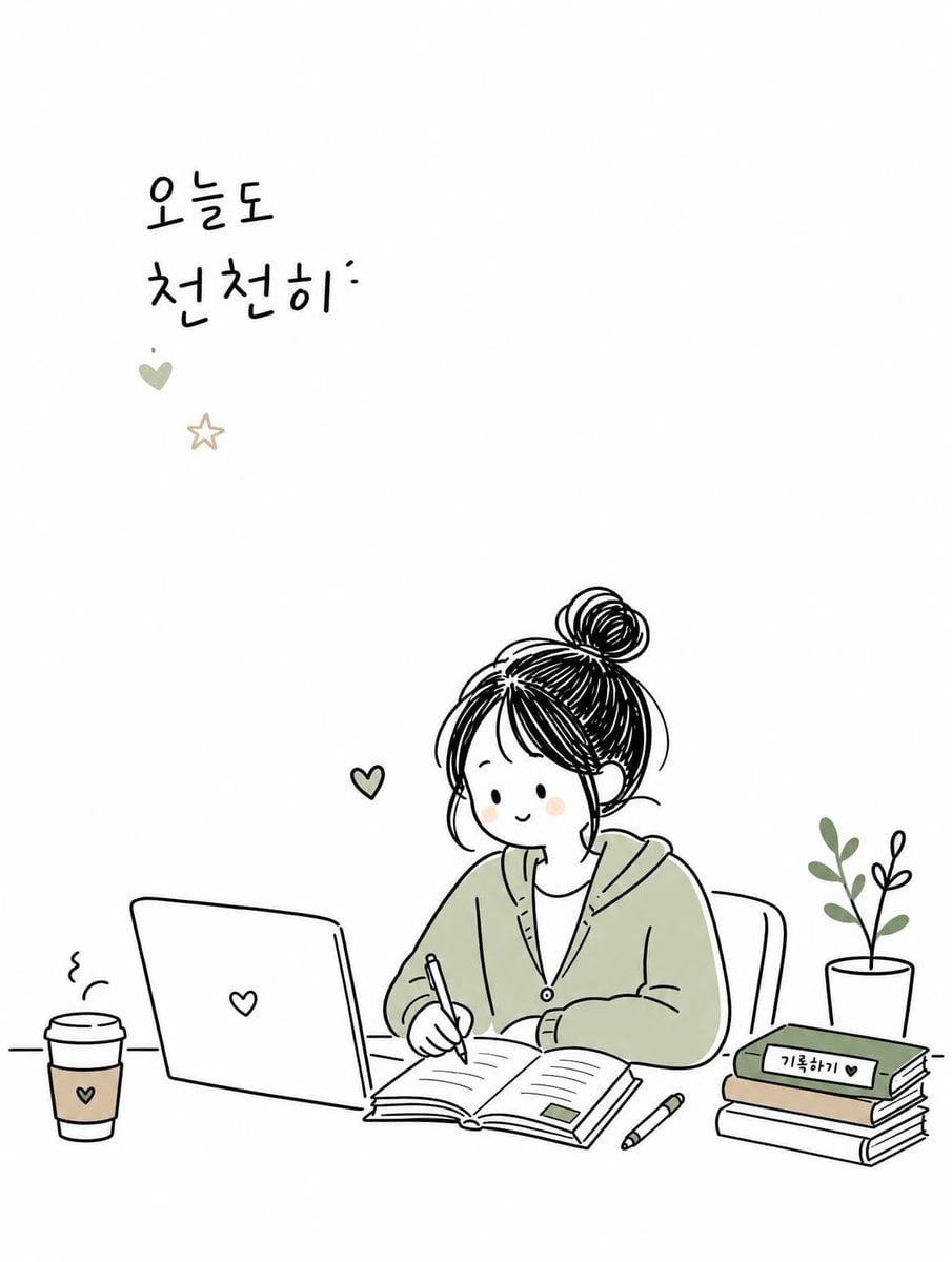 Create a simple and cute Korean doodled editorial illustration based on [Topic].