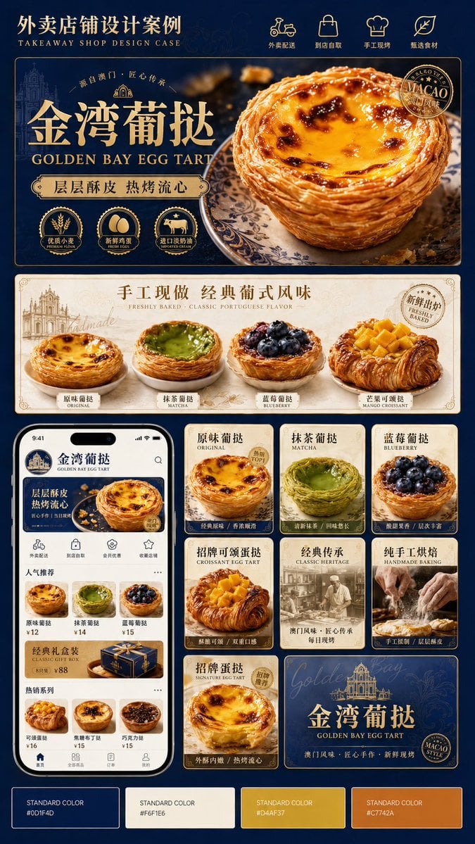 店铺品类：[店铺品类]
品牌名：[品牌名]
英文名：[英文名]
主打产品：[主打产品]
核心卖点：[核心卖点]
主色调：[主色调]
辅助色：[辅助色]
风格方向