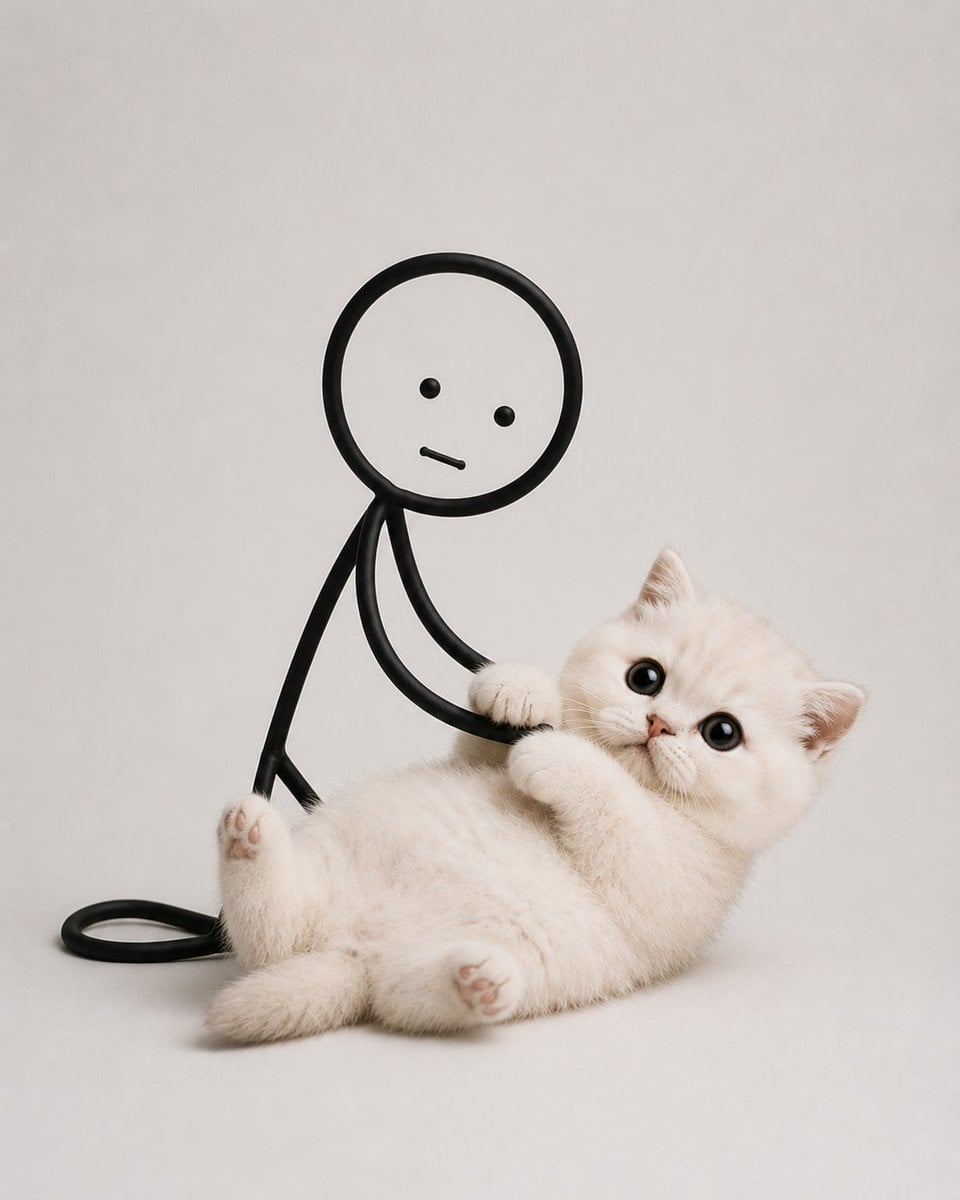Create a minimalist, ultra-photorealistic studio photograph of an irresistibly c