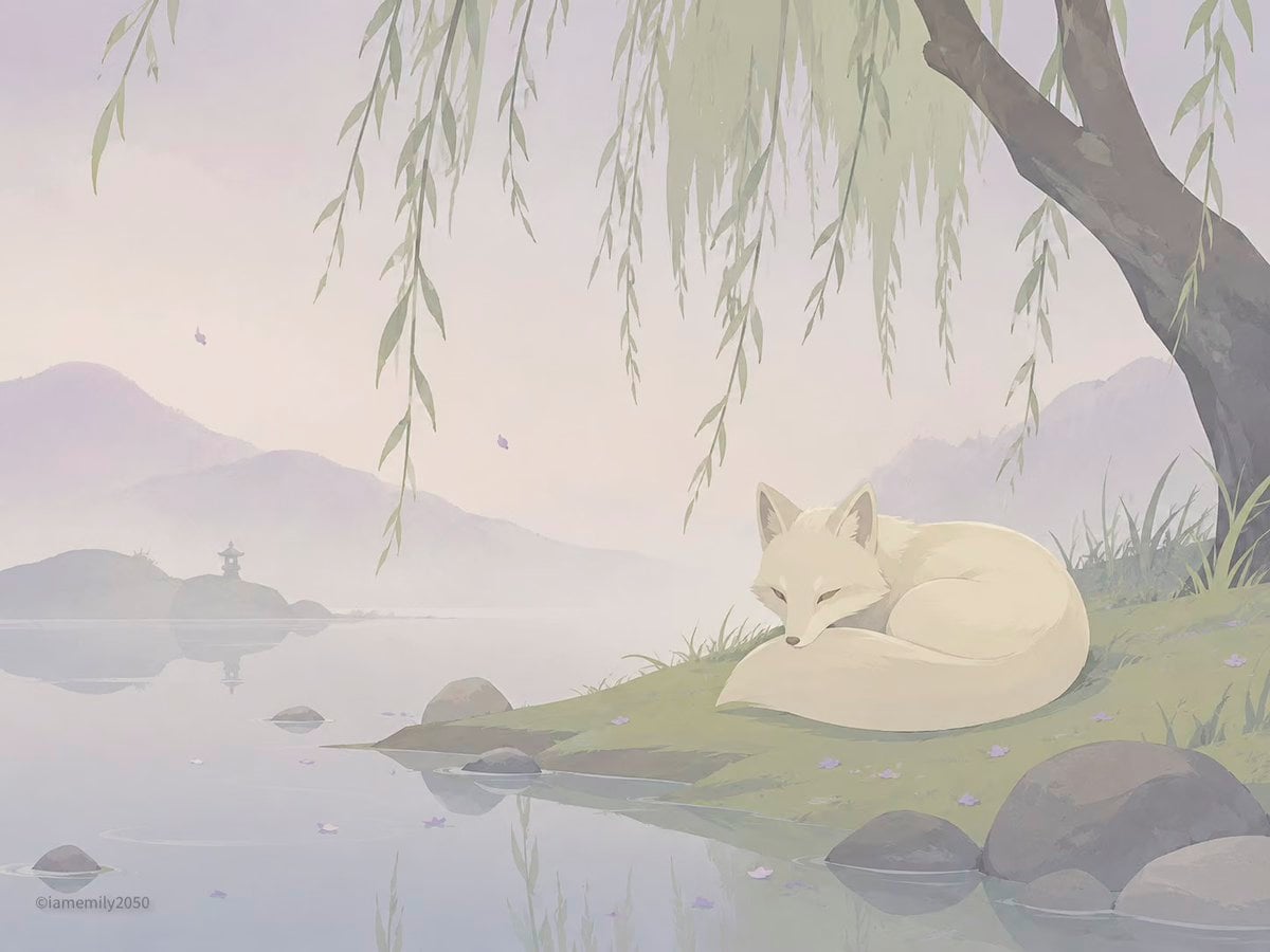 You are a visual style director for a quiet minimalist anime inspired illustrati
