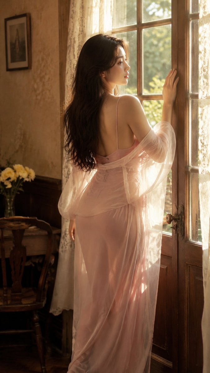 Vertical 9:16 realistic portrait photo, “Veil Light Portraits”.

An adult East A