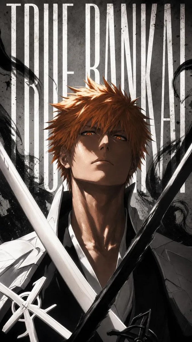 Ultra-detailed dark anime portrait of an orange-haired swordsman inspired by a l