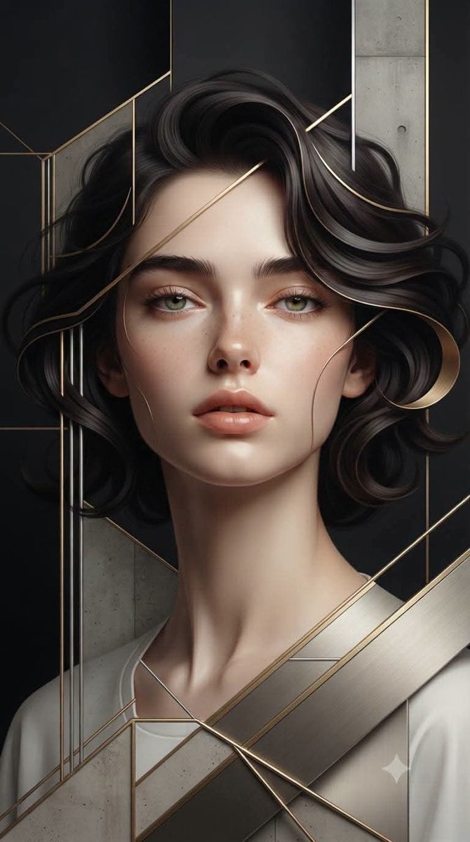 Reference photos are transformed into ultra-detailed, surreal editorial portrait