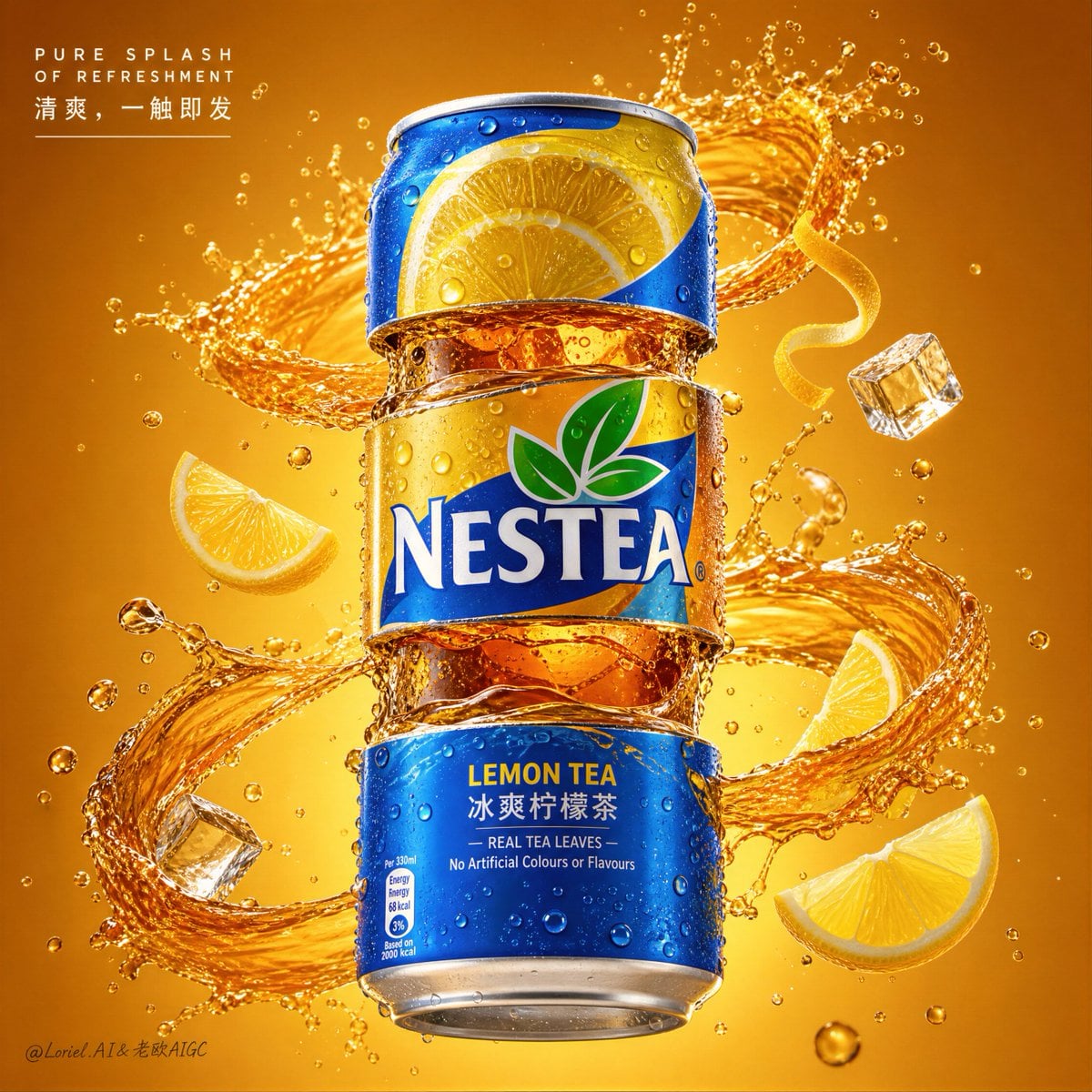 Create an ultra-premium commercial product poster for Nescafé smooth ready-to-dr