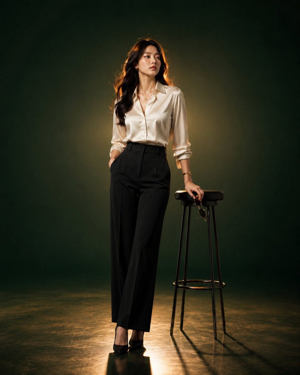 An ultra-premium luxury fashion editorial portrait of a beautiful young East Asi
