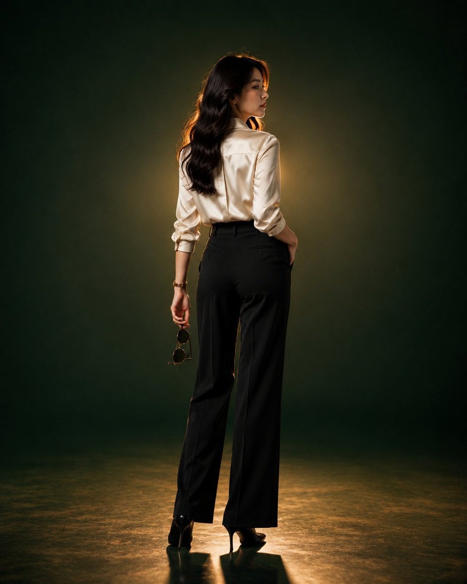 An ultra-premium luxury fashion editorial portrait of a beautiful young East Asi