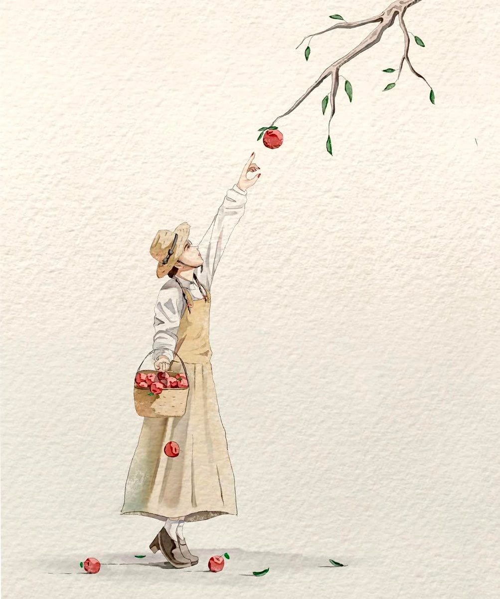 Minimalist watercolor illustration on textured ivory handmade paper, soft pastel