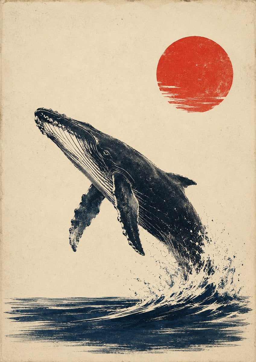 一张极简复古日式版画风插画，主体为[Subject]，画面保留大面积米白色、象牙白或淡奶油色纸张背景，背景带有细腻纸纹、轻微老化感、手工印刷颗粒和柔和噪点。
主