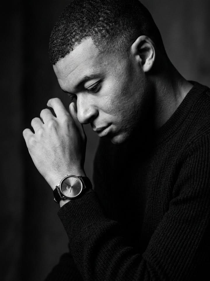 Photorealistic, hyperrealistic black-and-white men’s fashion editorial portrait 
