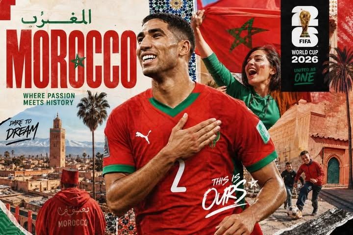 Create a high-impact 2026 FIFA World Cup national team poster in the exact visua