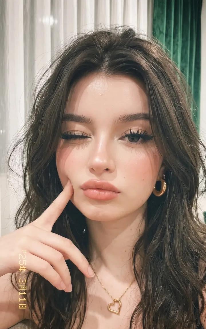 Do not change her original facial features 100%. Perfect facial harmony. Masterp