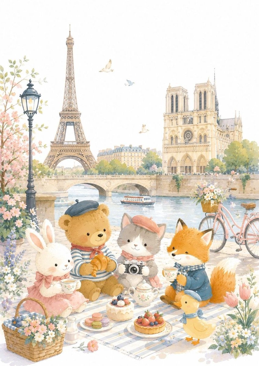 Create an adorable children's storybook travel illustration of [City].

The illu