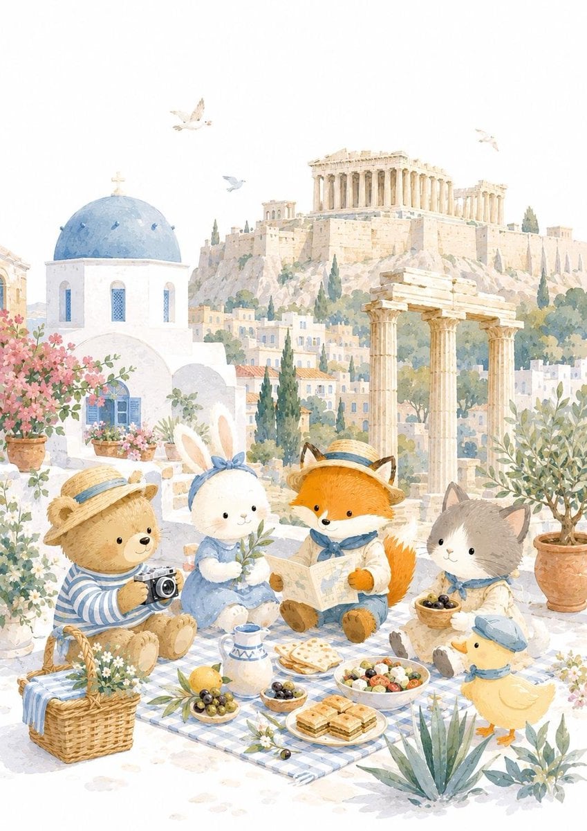 Create an adorable children's storybook travel illustration of [City].

The illu