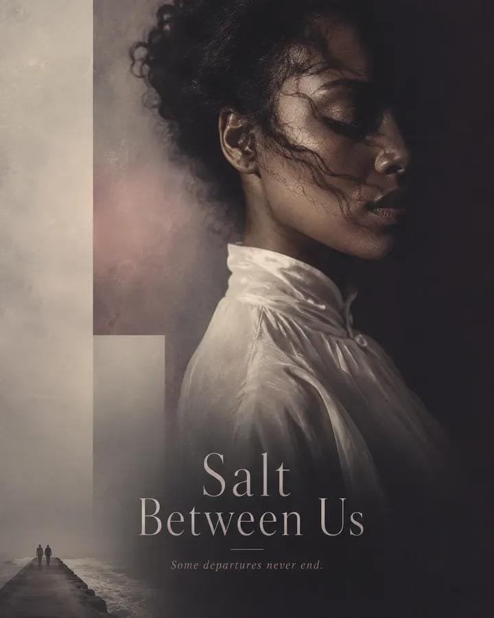 Minimalist art-house movie poster featuring a close-up portrait of [Human] weari