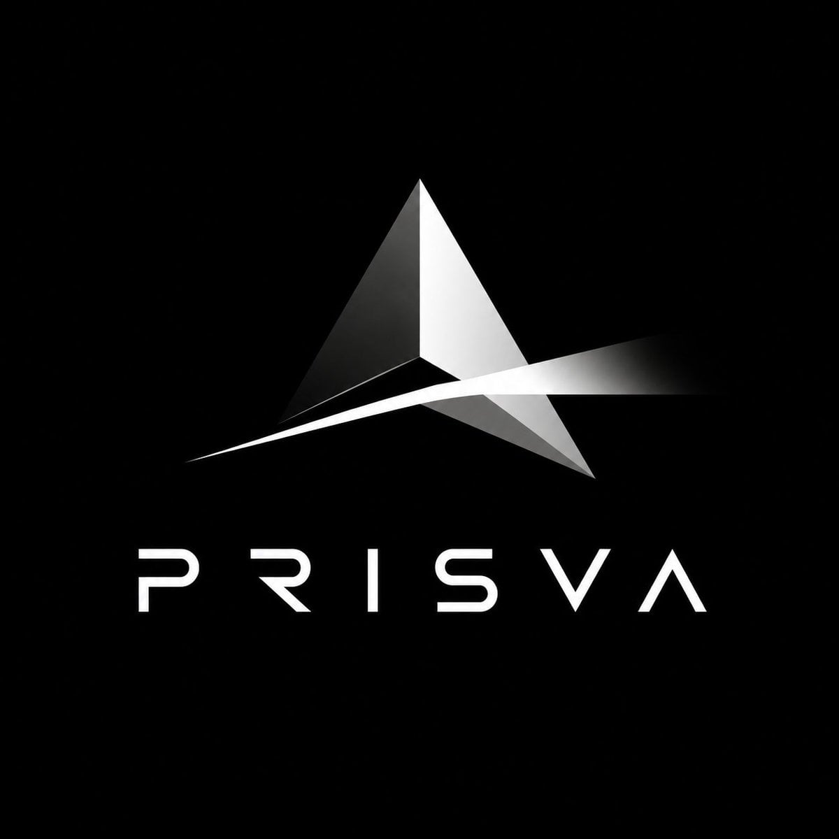 Create a premium black-and-white optical logo for a fictional brand.

Use a pure