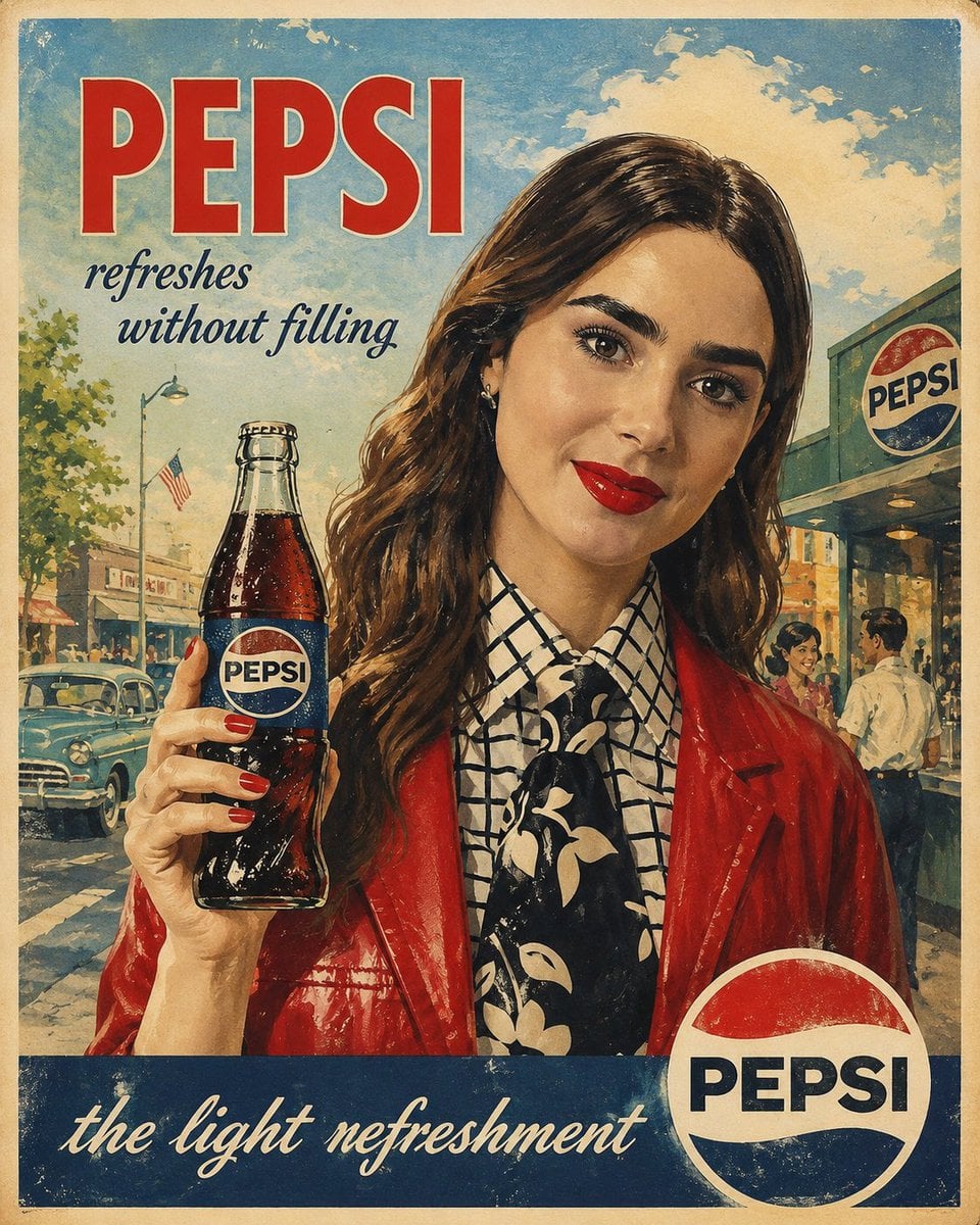 Authentic 1960s American advertising poster for [Coca Cola], vintage mid-century