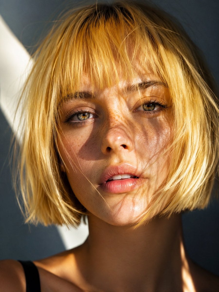 Ultra-realistic extreme close-up beauty portrait of an exceptionally beautiful y