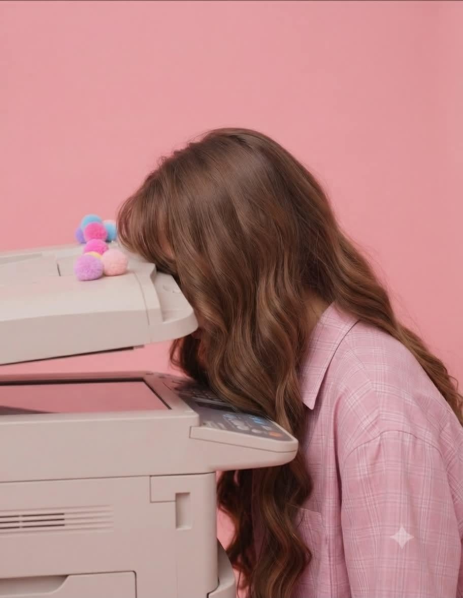A highly realistic conceptual fashion editorial photograph of a young  woman sta